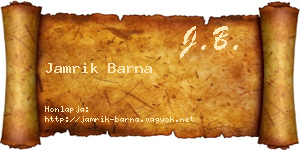 Jamrik Barna névjegykártya